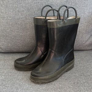 Black and Green Rubber Boots